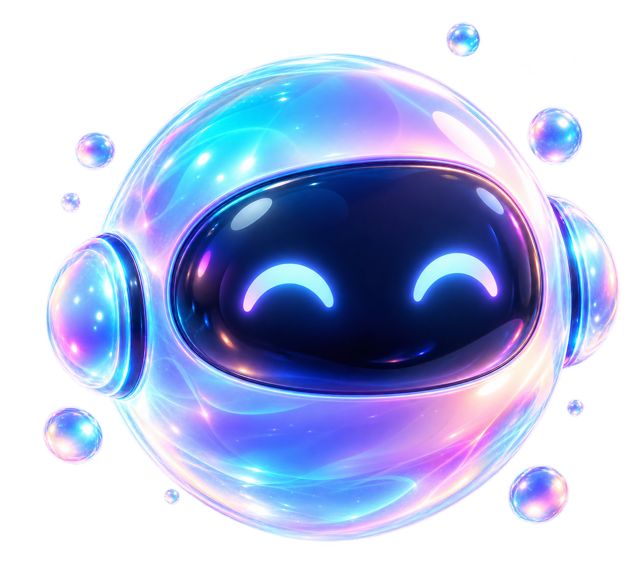 Smiling iridescent NexDo AI assistant
